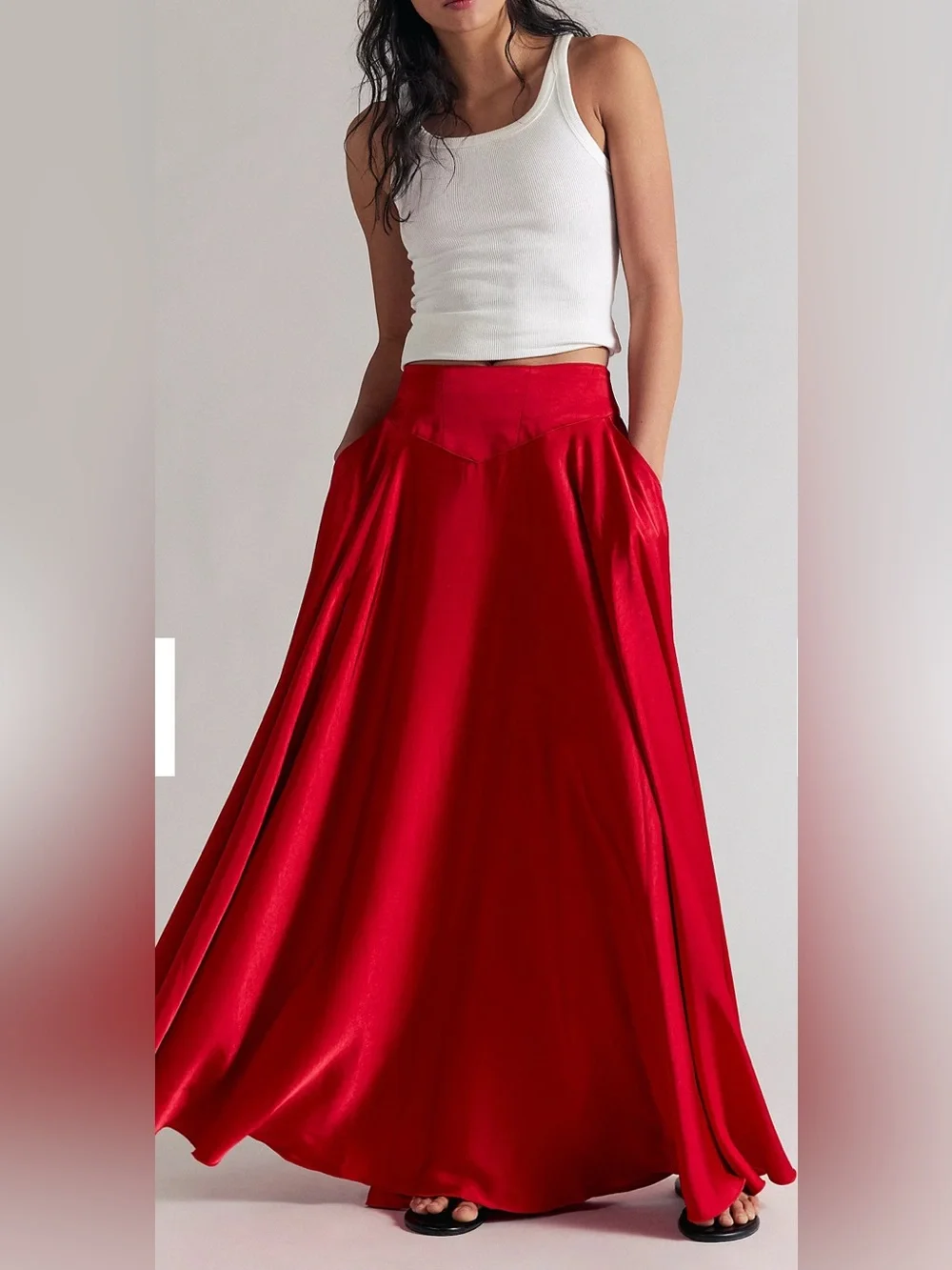 Free People Chilco Salsa Maxi Skirt with High Side Slit Women’s Size 4
